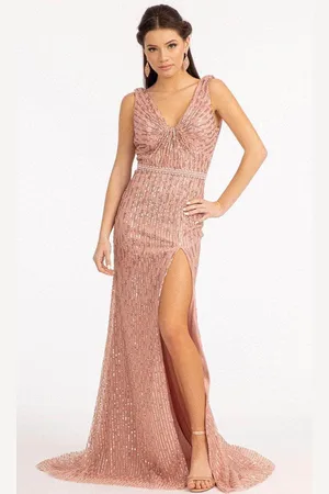 GLS by Gloria GL3008 - Cowl Back Sequin Evening Dress
