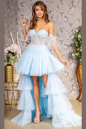 GLS by Gloria GL3396 - Off-Shoulder A-Line Evening Dress
