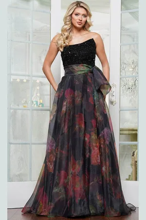 Rina Di Montella RD3213 - Beaded Asymmetrical Neckline Prom Gown