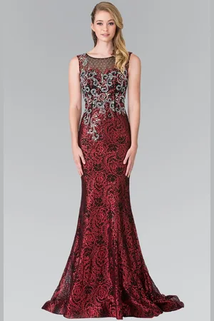 Elizabeth K GL2341 Sleeveless Beaded Long Dress