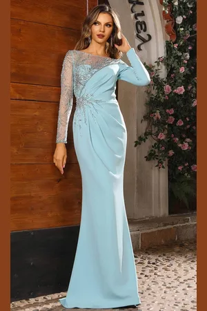 Terani Couture 251M4423 - Illusion Bateau Beaded Accent Evening Gown