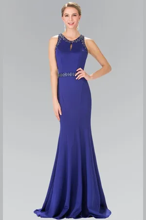 Elizabeth K GL2303 Sleeveless Halter Long Dress
