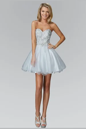 Elizabeth K GS2031 Bejeweled Sweetheart Tulle Dress