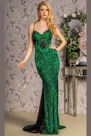 GLS by Gloria GL3217 - Sleeveless Sequin Prom Gown