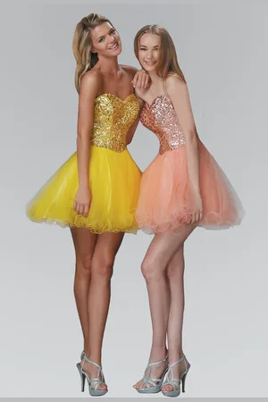 Elizabeth K GS2034 Jewel Embellished Sweetheart Tulle Dress