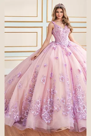 Princesa by Ariana Vara PR30179 - 3D Floral Embellished Ball Gown