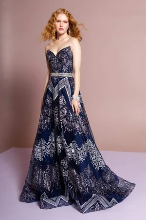 GLS by Gloria GL2649 Strapless Embellished A-line Gown