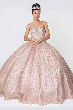 Elizabeth K GL2801 Strapless Embellished Ballgown With Cloak