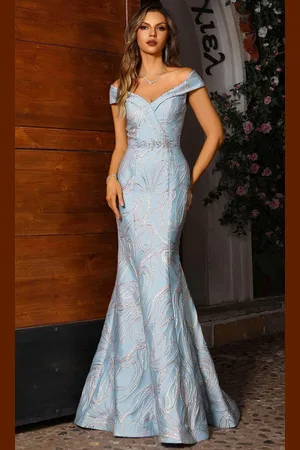 Terani Couture 251M4457 - Cap Sleeve Seamed Jacquard Evening Dress