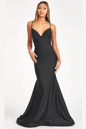 Elizabeth K GL3035 - Lace Up Back Mermaid Prom Dress