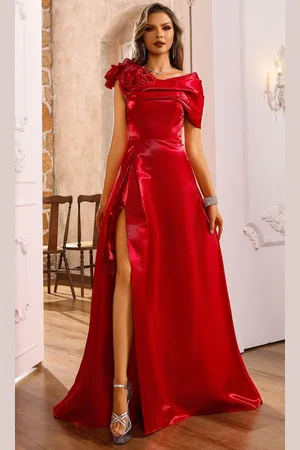 Terani Couture 251P4052 - Asymmetric Off Shoulder A-Line Prom Dress