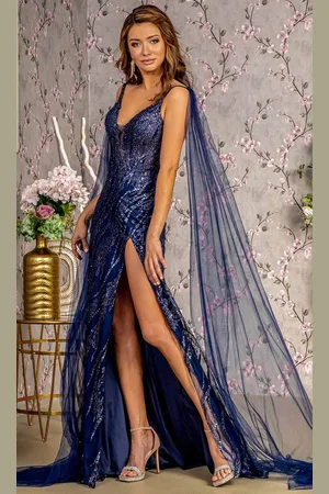 GLS by Gloria GL3369 - Fitted Sequin Evening Dress