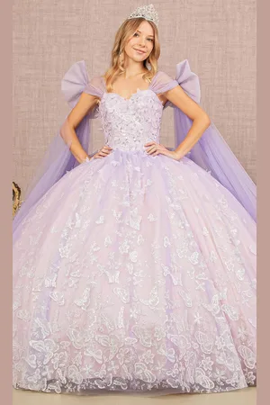 Elizabeth K GL3175 - Bow-Detailed Long Quinceanera Gown