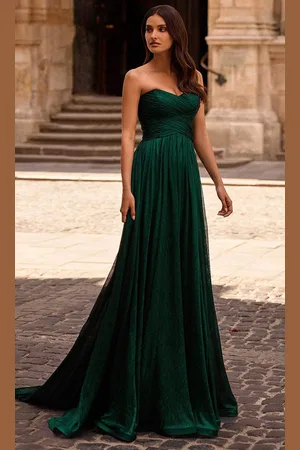 La Femme 32382 - Metallic Chiffon Sweetheart Evening Gown