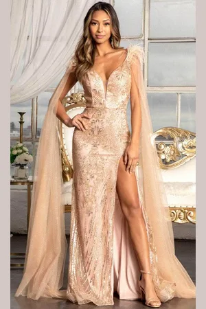 GLS by Gloria GL3047 - Draping Sash Evening Gown