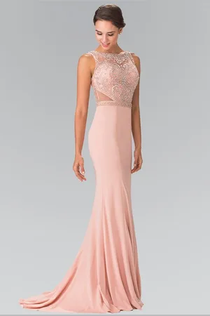 Elizabeth K GL2267 Sleeveless Beaded Long Dress