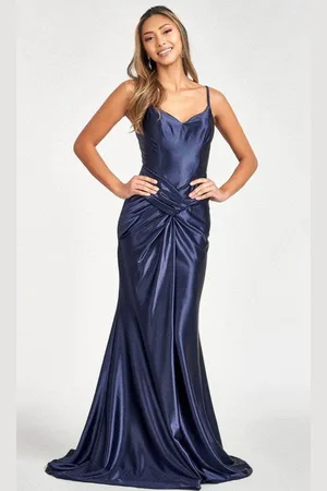 Elizabeth K GL3044 - Draped Satin Mermaid Prom Dress