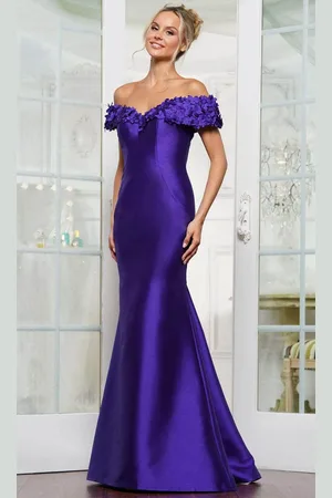 Rina Di Montella RD3254 - Floral Applique Mermaid Gown