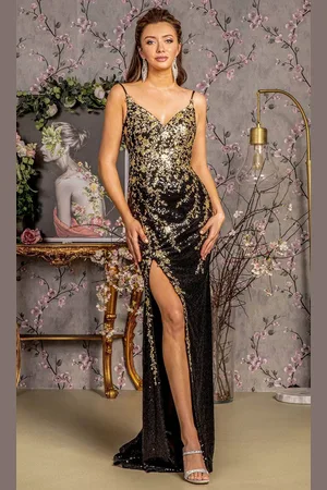 GLS by Gloria GL3370 - Sequin Sleeveless Evening Gown