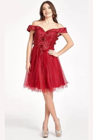Elizabeth K GS1978 - Sweetheart Glitter Cocktail Dress
