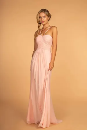 Elizabeth K GL2607 Pleated Sweetheart Chiffon A-line Dress