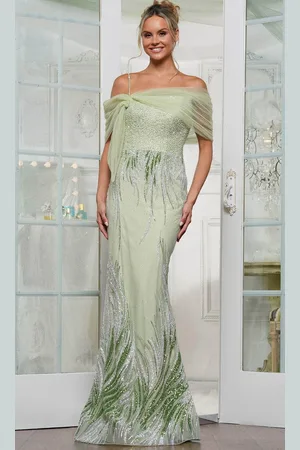 Rina Di Montella RD3226 - Spaghetti Straps Sequined Prom Gown