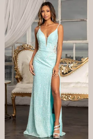 GLS by Gloria GL3029 - Beaded Sweetheart High Slit Dress