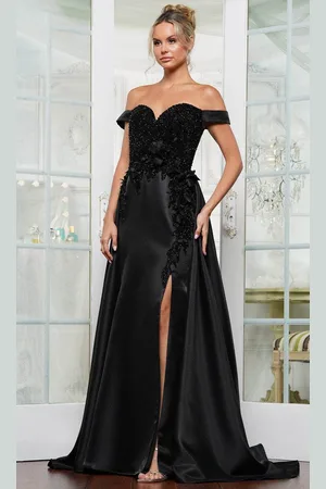 Rina Di Montella RD3229 - Floral Embellished with a Slit Prom Gown