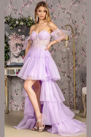 GLS by Gloria GL3396 - Off-Shoulder A-Line Evening Dress