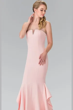 Elizabeth K GL2305 Strapless Ruffled Long Dress