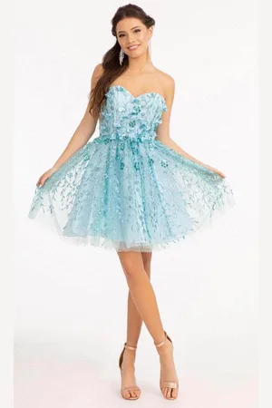 Elizabeth K GS1995 - Strapless Embellished Short Dress