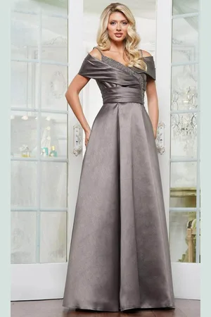 Rina Di Montella RD3221 - Beaded Cold Shoulder Evening Dress