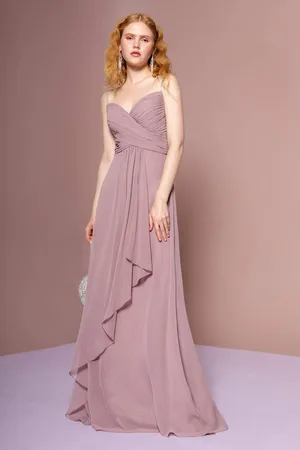 Elizabeth K GL2666 Shirred Surplice Sweetheart Bodice Gown