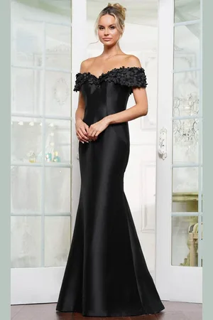 Rina Di Montella RD3254 - Floral Applique Mermaid Gown