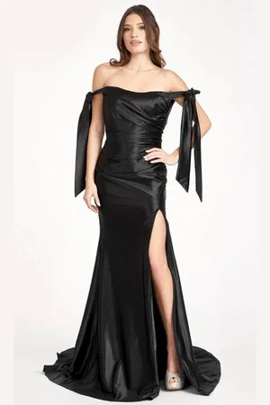 Elizabeth K GL3059 - Ruche Satin Mermaid Prom Dress