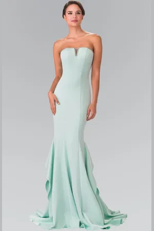 Elizabeth K GL2305 Strapless Ruffled Long Dress