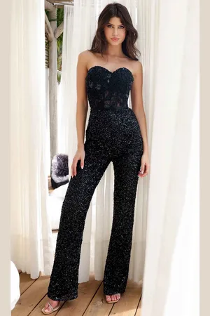 Primavera Couture 4383 - Embellished Sweetheart Fitted Jumpsuit
