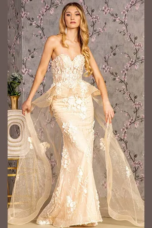 GLS by Gloria GL3257 - Sweetheart Peplum Evening Dress