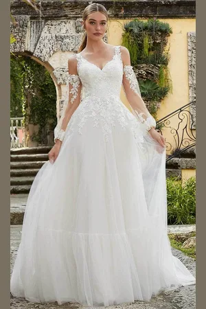 Mori Lee Bridal 6978 - Detachable Sleeve Bridal Gown