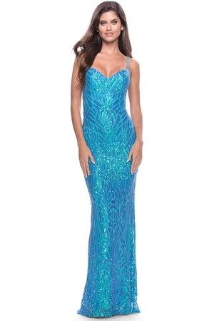 La Femme 31390 - Print Sequin Evening Dress