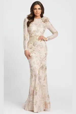 Mac Duggal 11174 Long Sleeve Floral Mother of the Groom Gown