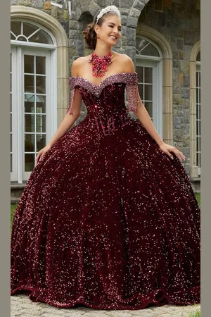 Mori Lee 60177 - Beaded Fringed Quinceanera Ballgown
