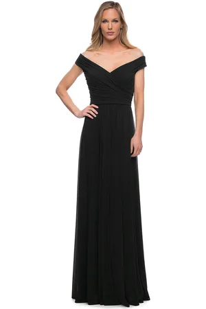 La Femme 29168 Off Shoulder Ruched Mother of the Bride Dress