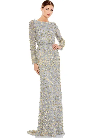 Mac Duggal 5437 - Flora Beaded Sheath Evening Gown