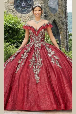 Mori Lee 89342 - Appliqued V-Neck Ballgown