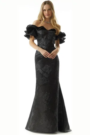 MGNY By Mori Lee 73013 - Textured Jacquard Evening Dress