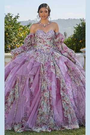 Vizcaya by Mori Lee 89423 - Floral Printed Ballgown