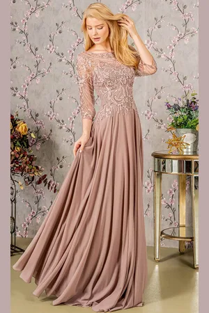 GLS by Gloria GL3446 - Sequin Embroidery Formal Dress