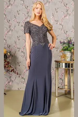 GLS by Gloria GL3361 - V-Neck Sheath Formal Dress