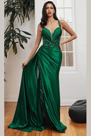 Ladivine CDS417 - Sash Detailed Prom Dress